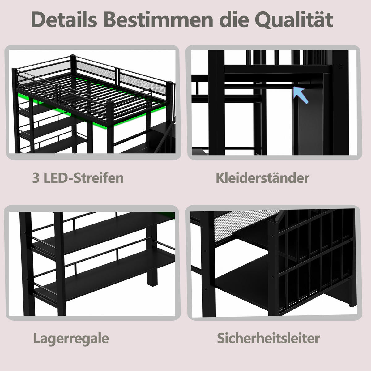 HOCHBETT Eisen 90/200 cm Schwarz - Schwarz, Metall - Raumix