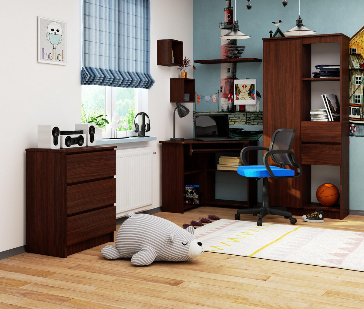 SCHREIBTISCH Dunkelbraun 74/80/80 - Dunkelbraun, Holzwerkstoff (80/80/74cm) - RAUMHIRSCH FURNITURE