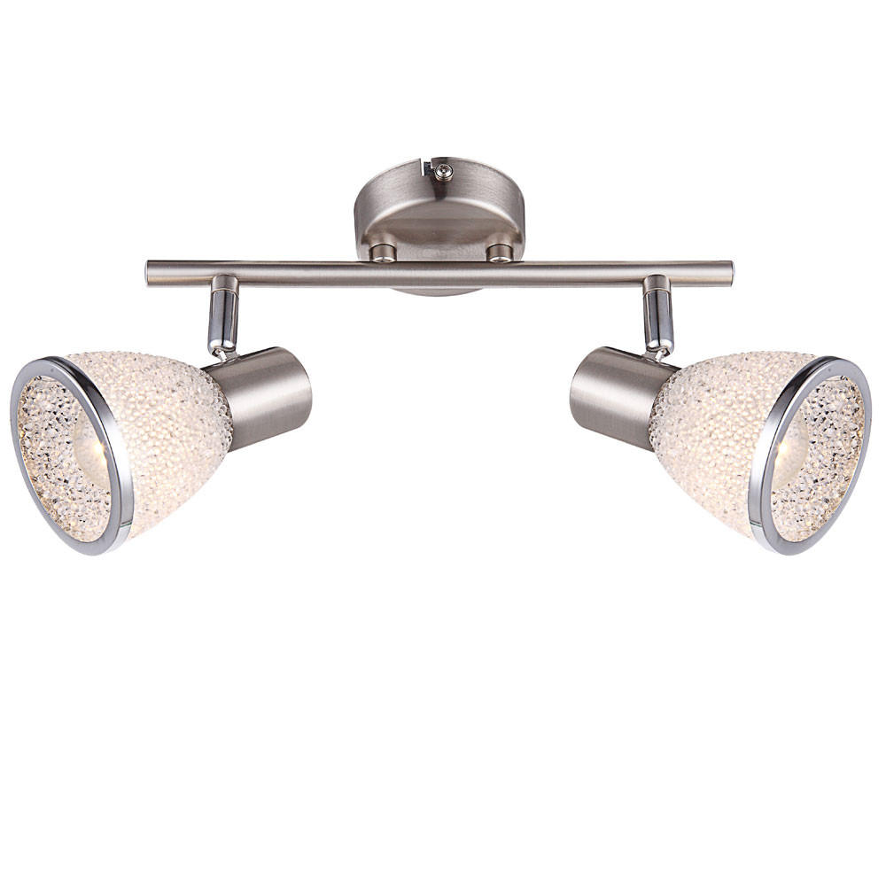 LED DECKENLEUCHTE RACHEL Silber Kristall-Optik - Silberfarben, Metall (28/8.3/14.5cm) - Globo Lighting