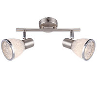 LED DECKENLEUCHTE RACHEL Silber Kristall-Optik - Silberfarben, Metall (28/8.3/14.5cm) - Globo Lighting