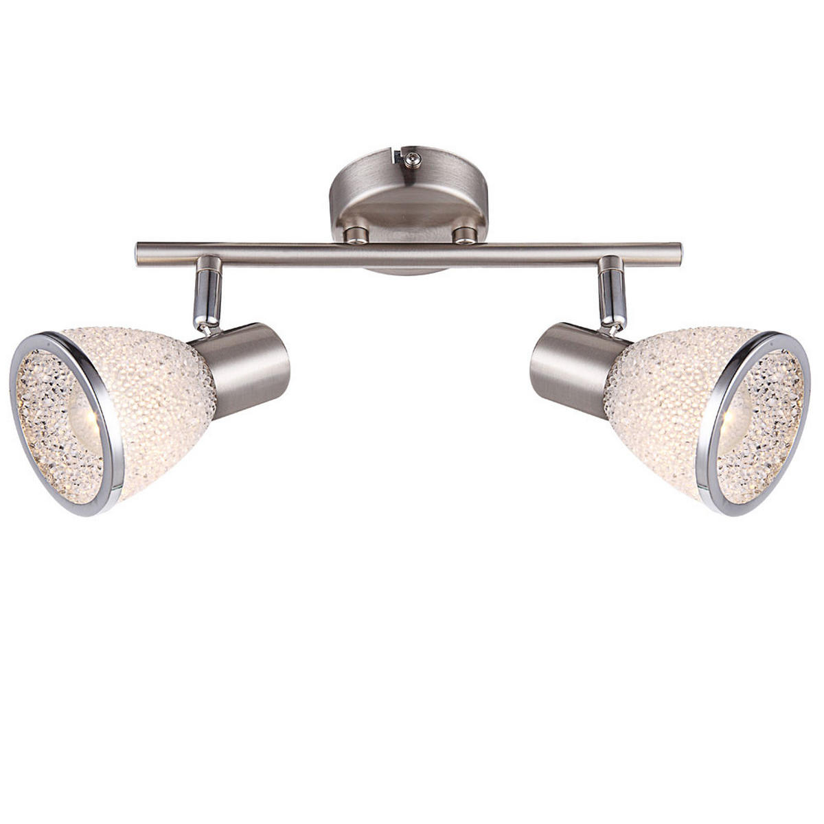 LED DECKENLEUCHTE RACHEL Silber Kristall-Optik - Silberfarben, Metall (28/8.3/14.5cm) - Globo Lighting