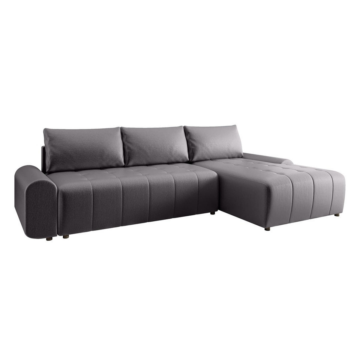 ECKSCHLAFSOFA Costa L Grau rechts - Schwarz/Grau, Kunststoff/Textil (290/169cm) - Beautysofa