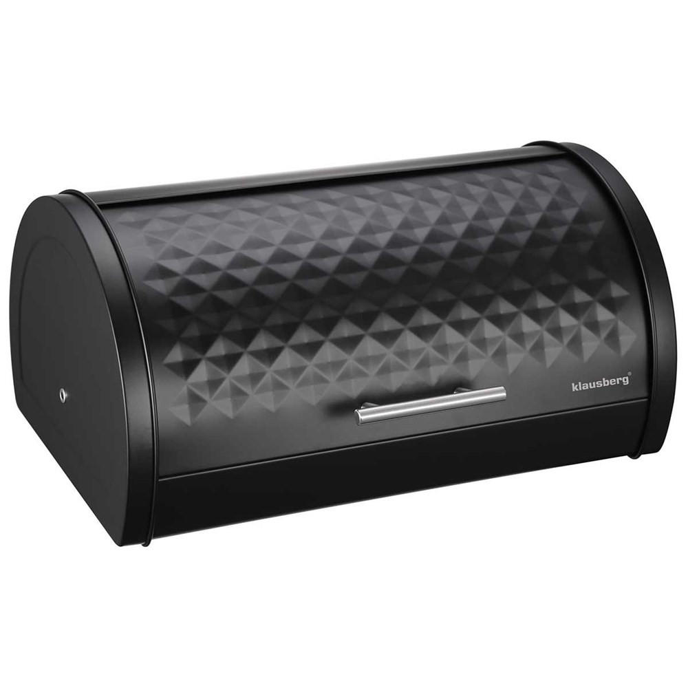 BROTKASTEN Schwarz 38/28/15.5 cm KB7453 - Schwarz, Metall (28/15.5/38cm) - Klausberg 