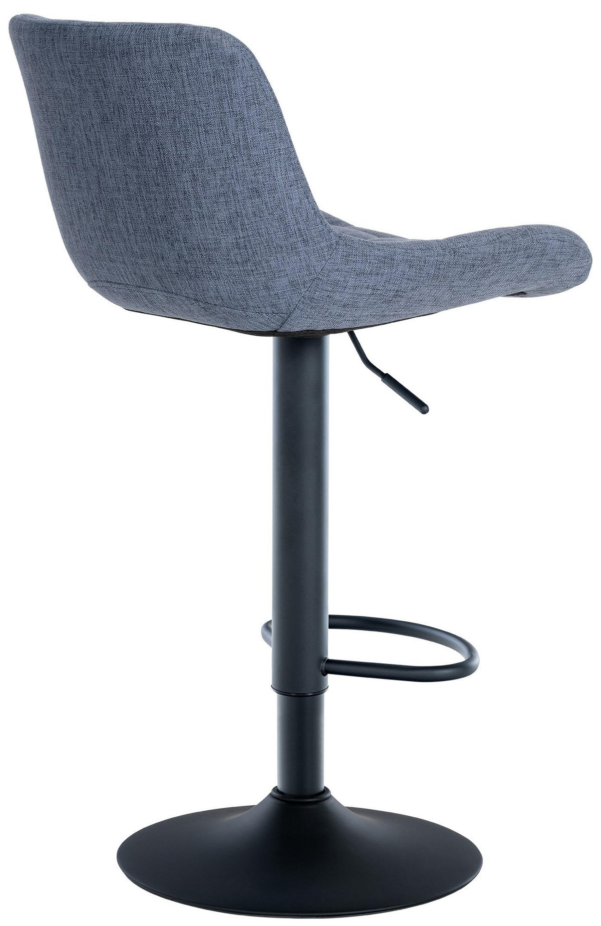 BARHOCKER Stoff blau - Blau/Schwarz, Textil/Metall (48/81/54cm) - CLP