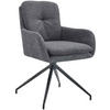 ESSZIMMERSTUHL Stoff Dunkelgrau - Dunkelgrau/Schwarz, Textil/Metall (58/85/63cm) - CLP