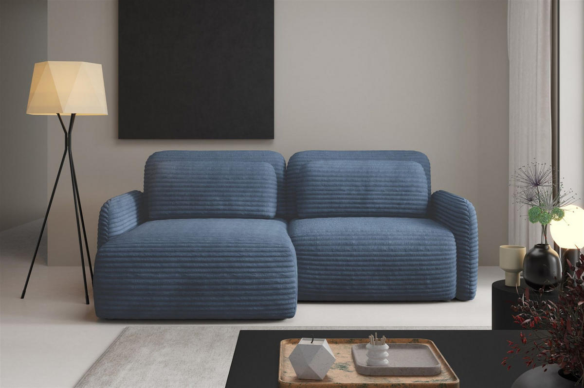 ECKSOFA Simone Mit Schlaffunktion - Blau, Holzwerkstoff/Textil (240/165cm) - Fun Möbel