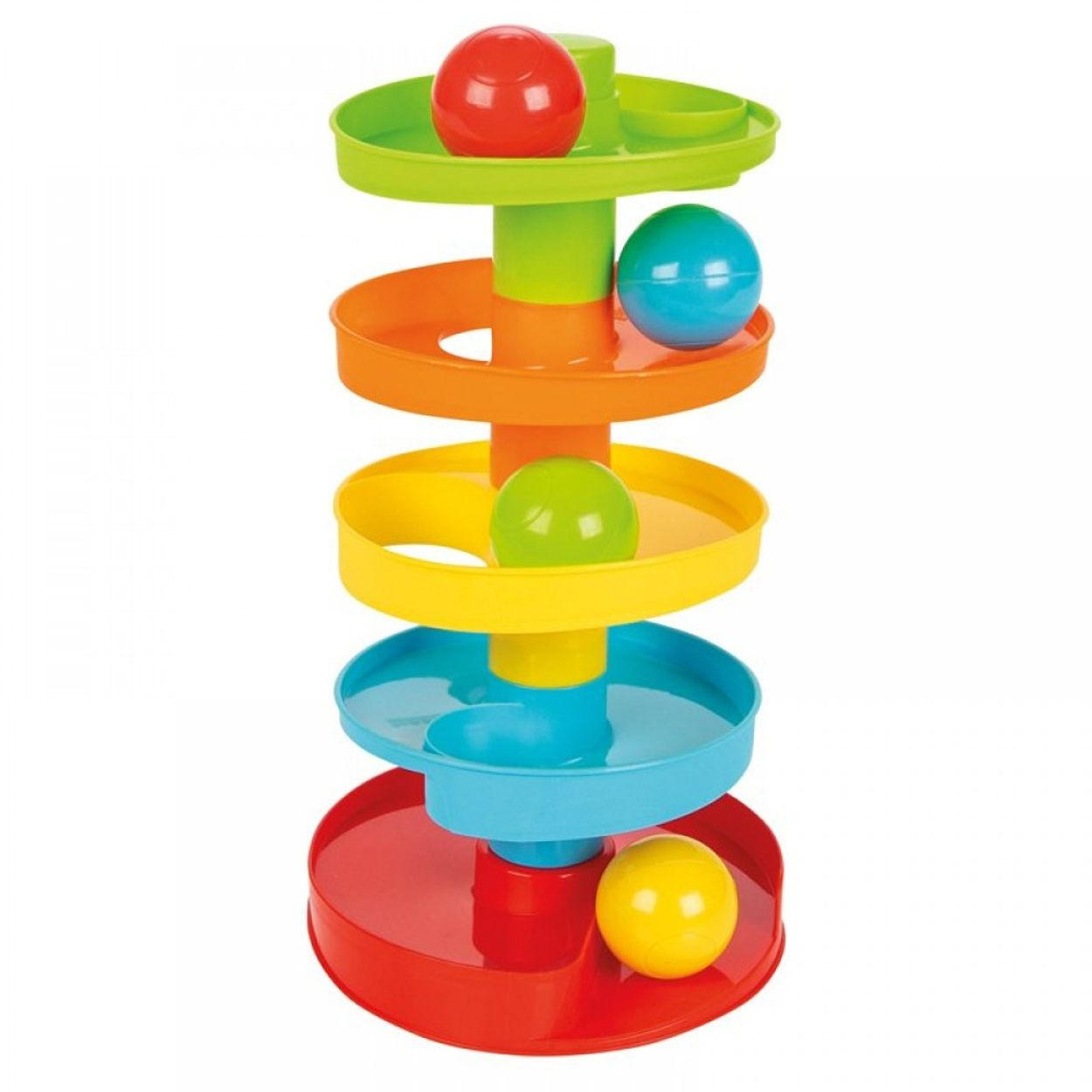 MOTORIKSPIELZEUG Kugelbahn 03566 bunt Kugelkreisel, Aktivitätsspielzeug, 4 Bälle, Kunststoff, ab 12 Monate - Multicolor, Kunststoff (17/33/17cm) - Pilsan