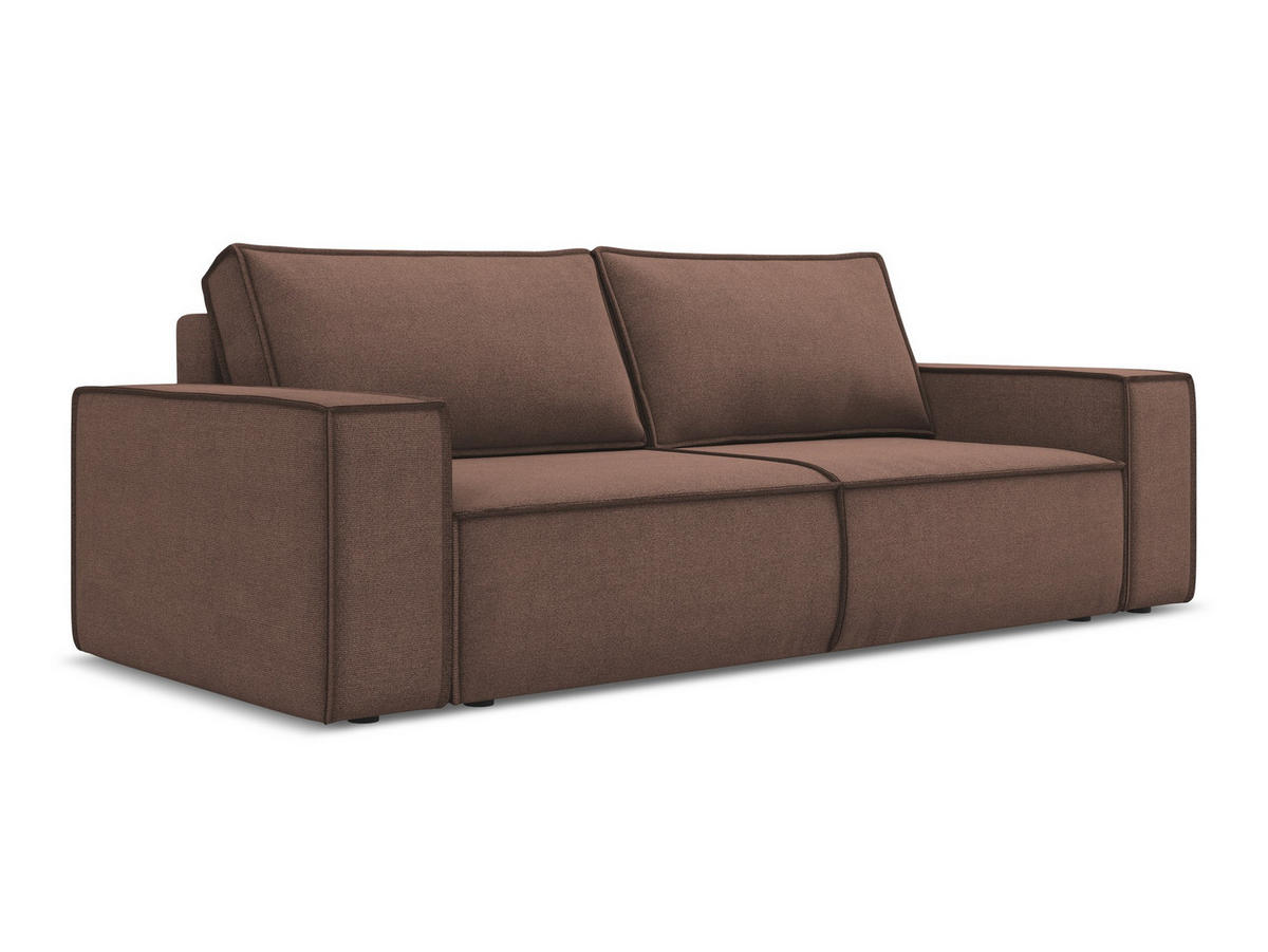 3-SITZER SOFA mit Schlaffunktion Strukturstoff Stoff Pink - Pink/Hellrosa, Kunststoff/Textil (255/85/105cm) - Makamii