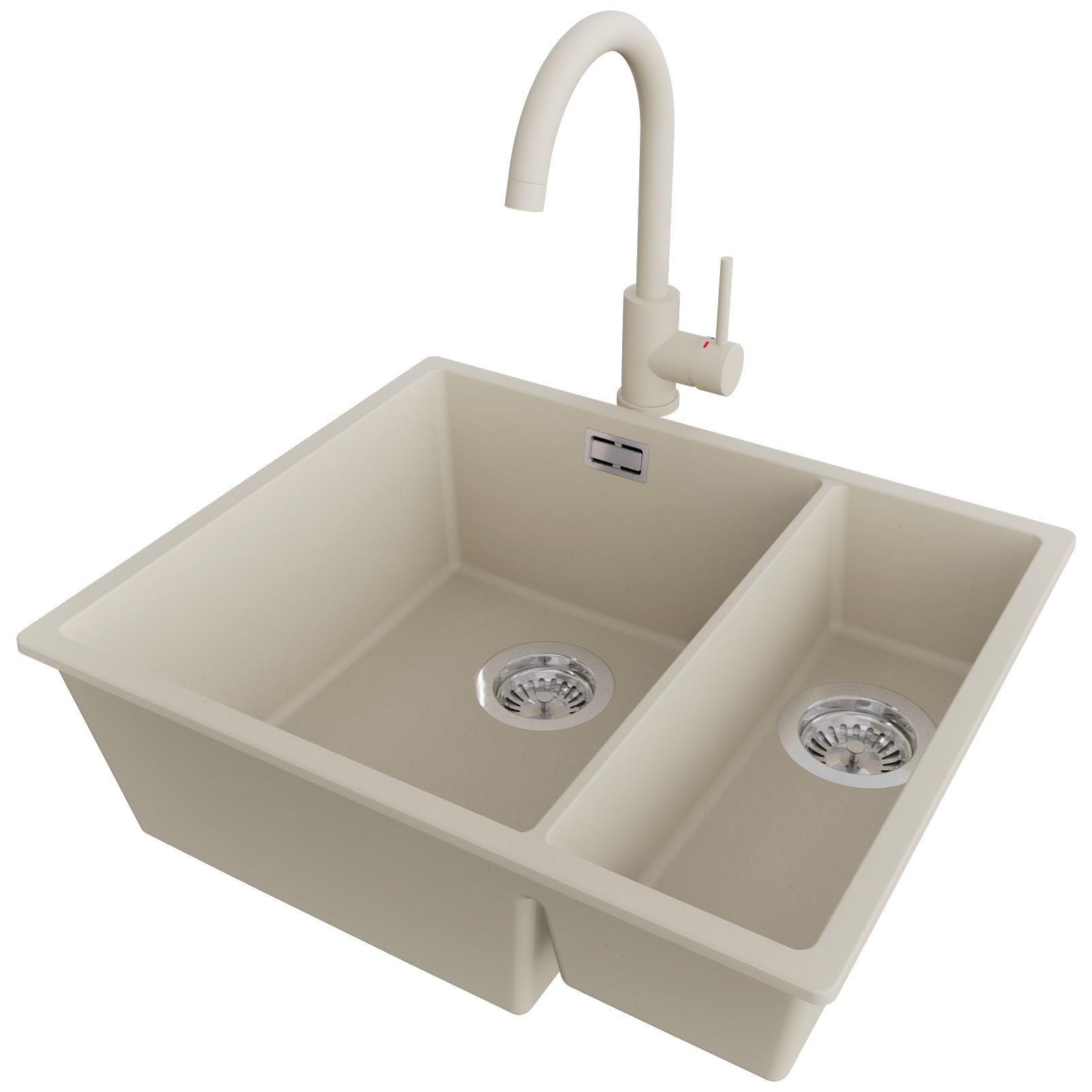 Primagran Granitspüle Beige, Chrom, Beige 56x20x47 cm