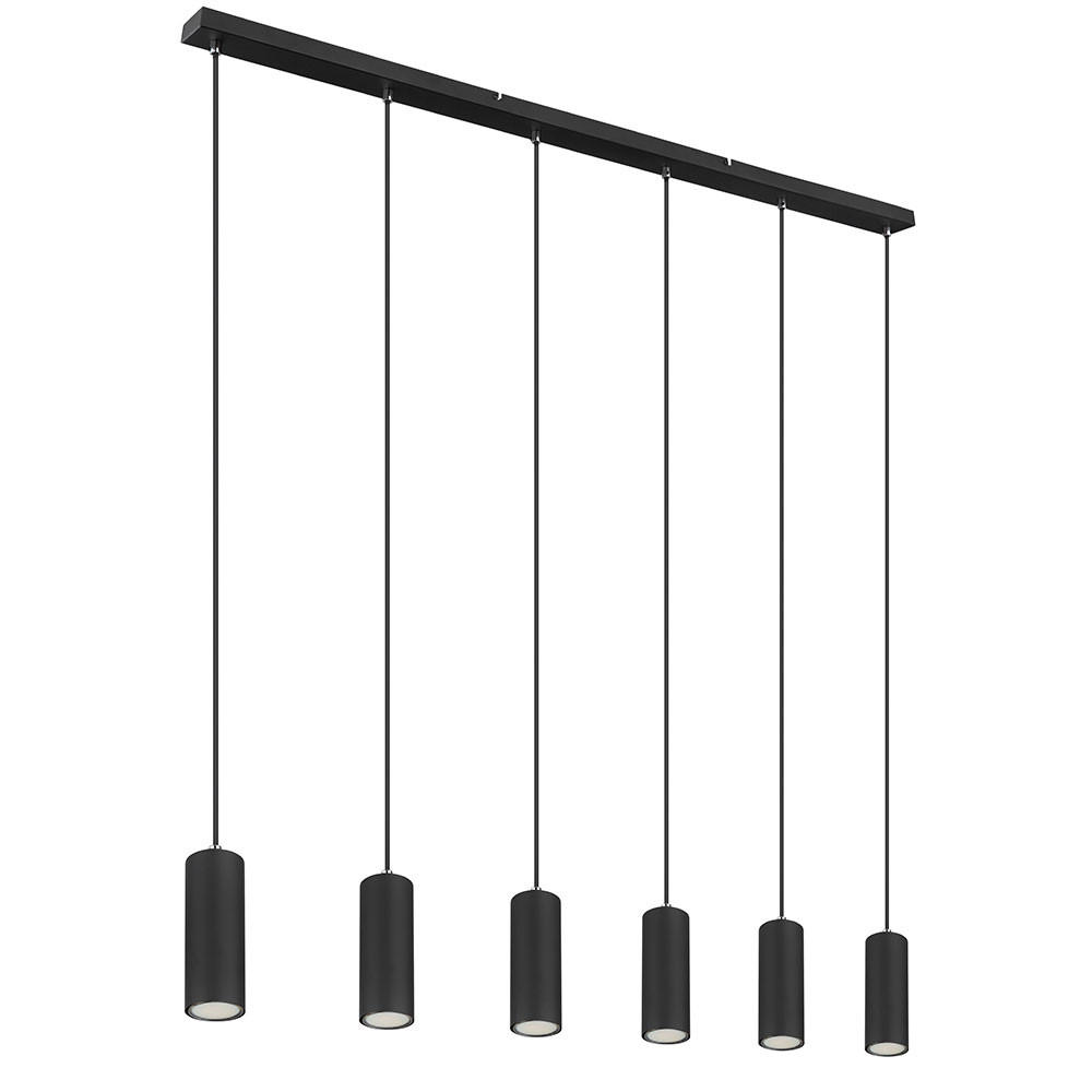 PENDELLEUCHTE Robby Metall Schwarz 6-flammig - Schwarz, Metall (115/6/120cm) - Globo Lighting