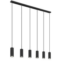 PENDELLEUCHTE Robby Metall Schwarz 6-flammig - Schwarz, Metall (115/6/120cm) - Globo Lighting