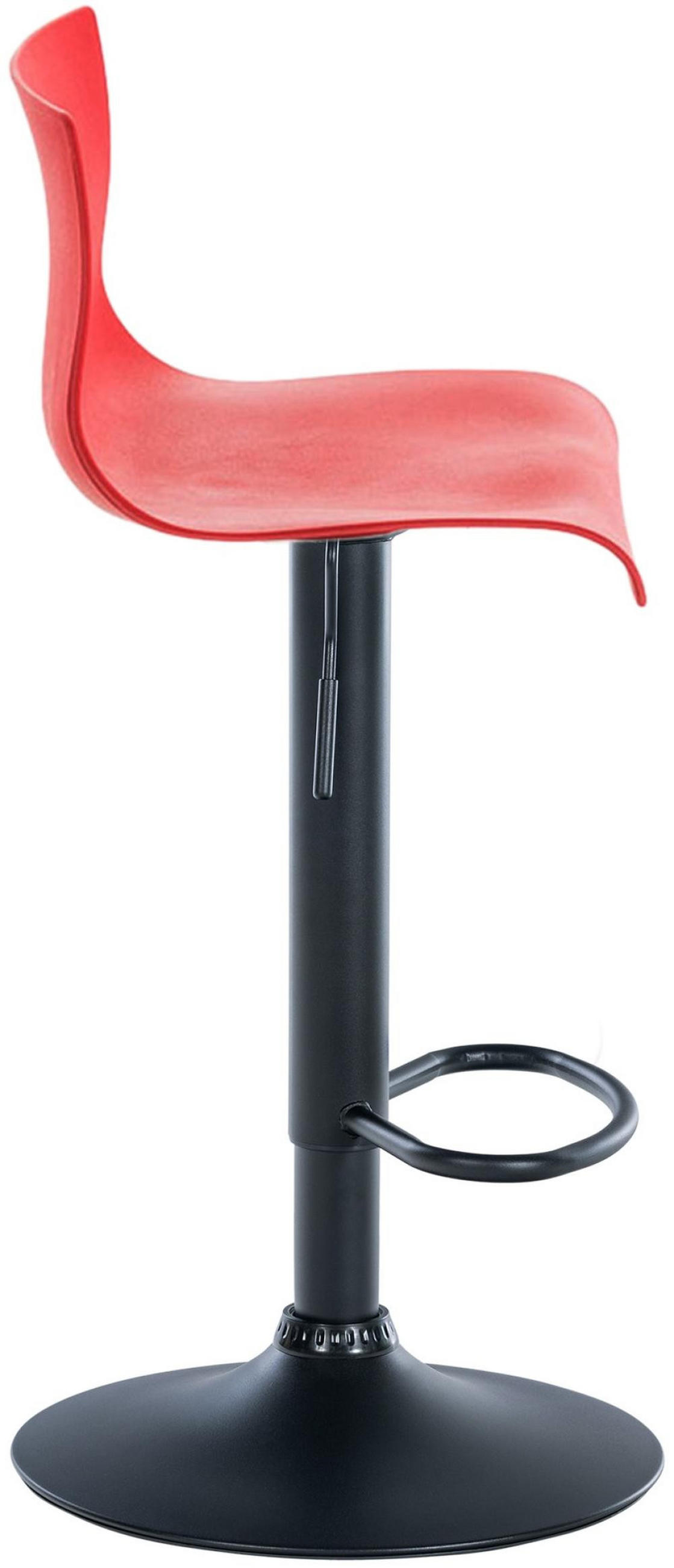 BARHOCKER Kunststoff rot - Rot/Schwarz, Kunststoff/Metall (39/84/36cm) - CLP