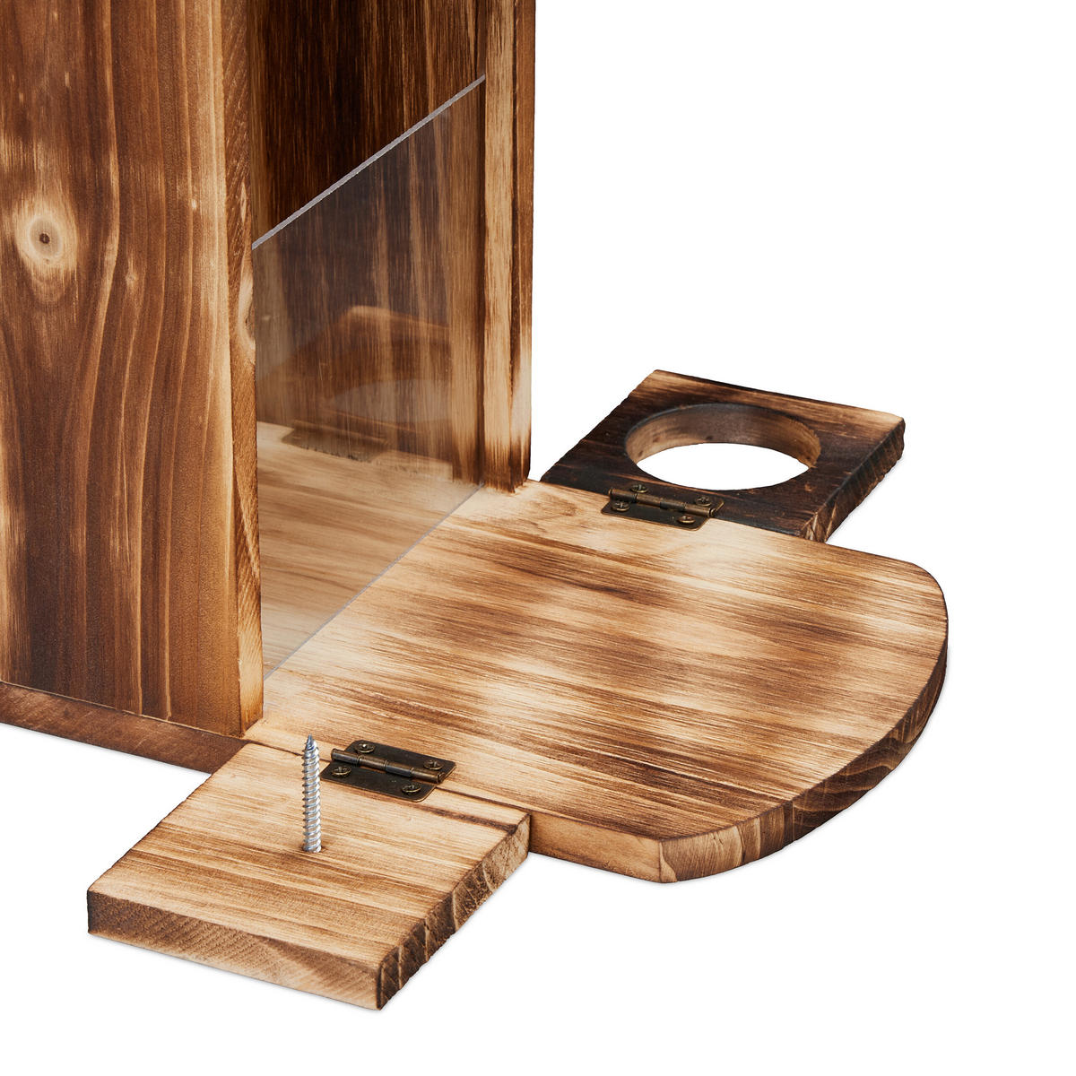 EICHHÖRNCHENFUTTERHAUS - Hellbraun, Holz/Kunststoff (28/27/23cm) - Relaxdays