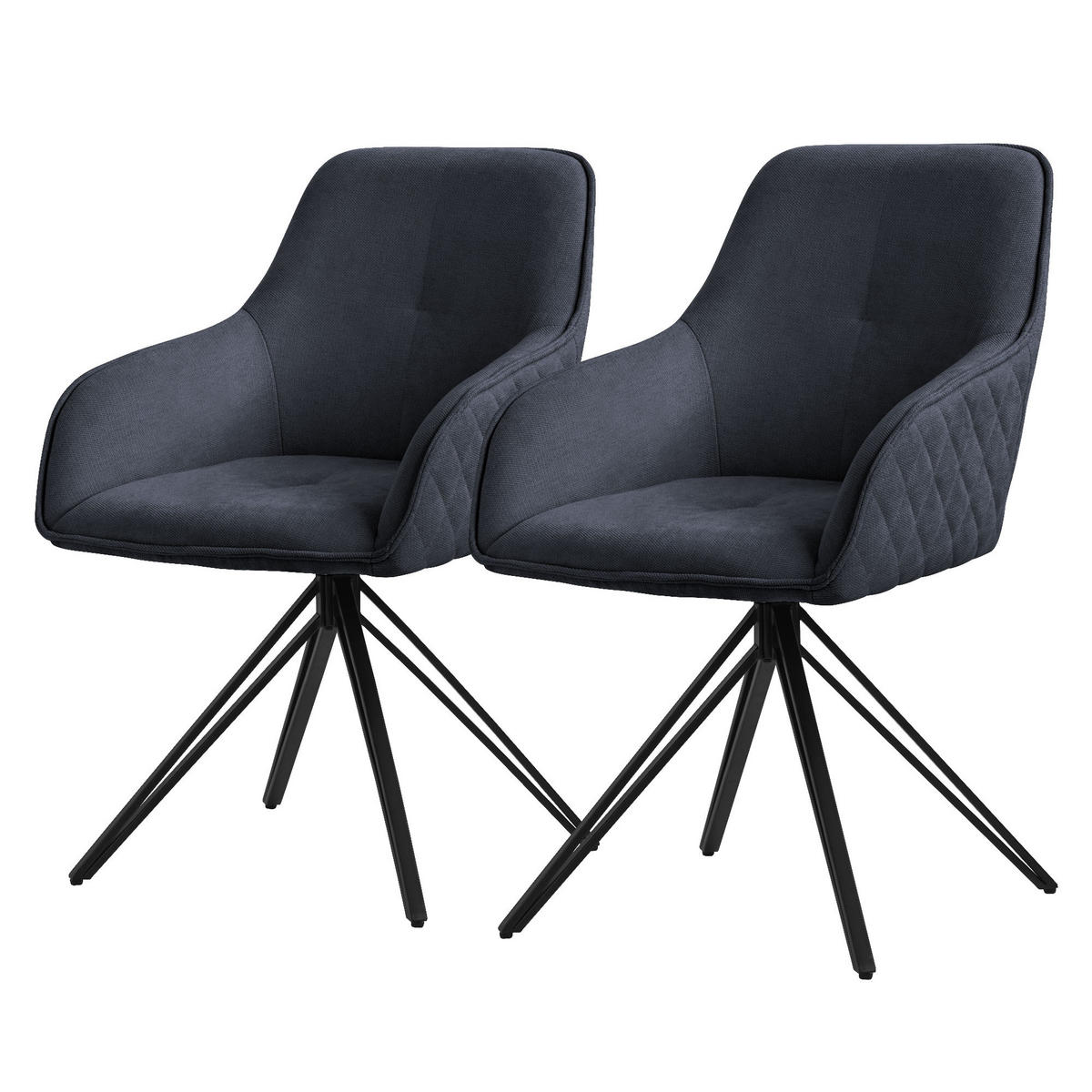 ESSZIMMERSTUHL 2er Set anthrazit - Anthrazit, Textil (61/84.5/57cm) - ML-DESIGN