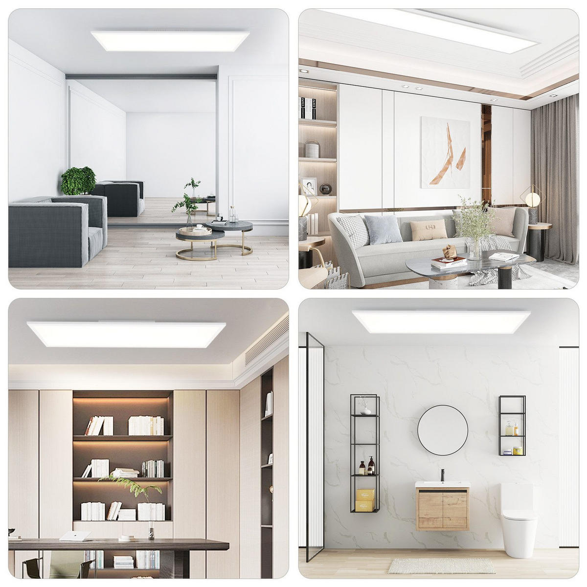 LED-DECKENLEUCHTE Thrall 100/25/1cm - Weiß, Metall (100/25/1cm) - ZMH