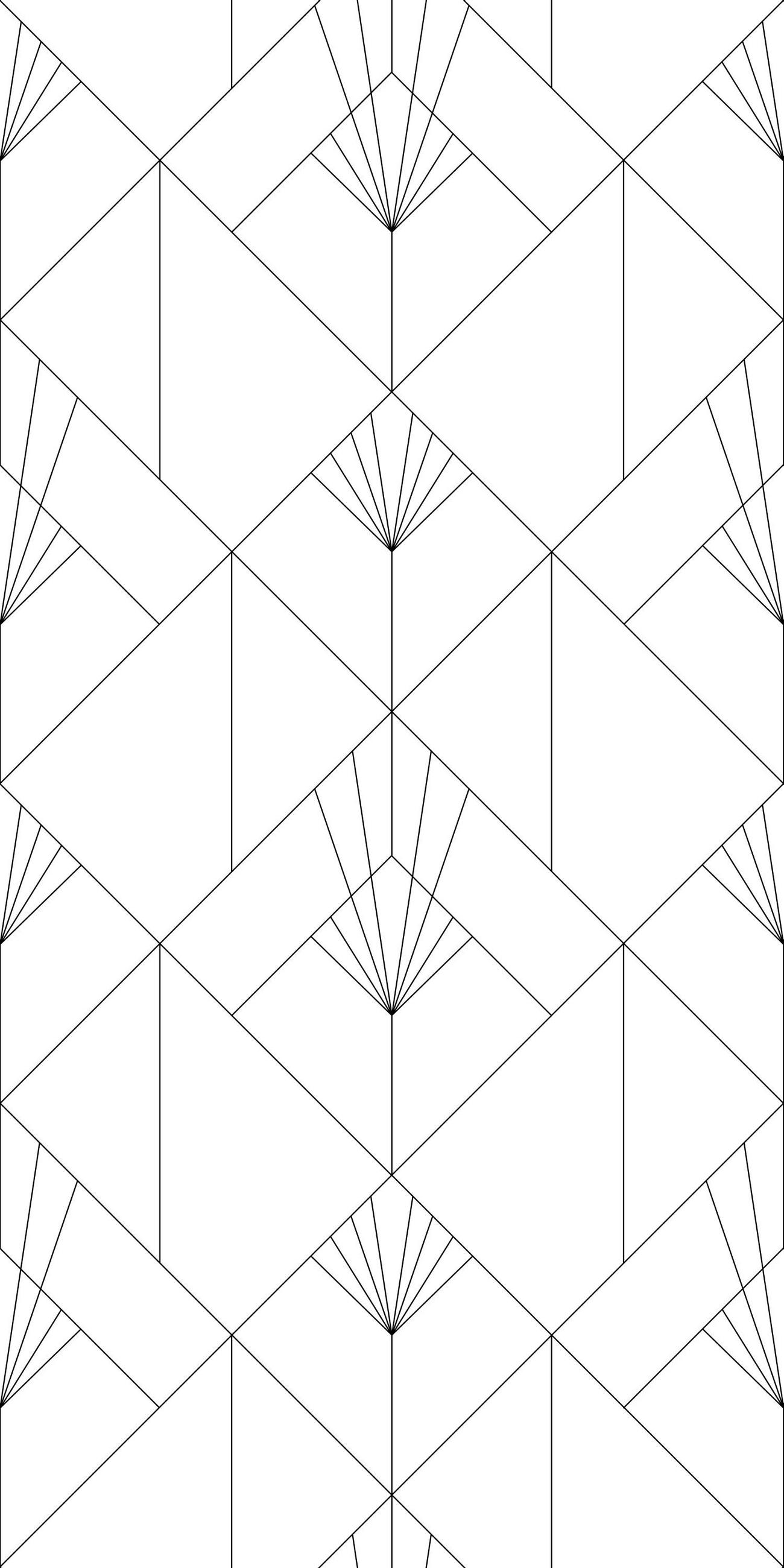FOTOTAPETE Art Decó Muster 150 x 300 cm - Schwarz, Papier (150/300cm) - ESTAhome