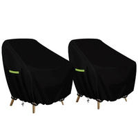 SCHUTZHÜLLE für Sessel 2-teiliges Set 89 x 97 x 74 cm 420D Wasserdicht - Schwarz, Kunststoff (8/5/10cm)