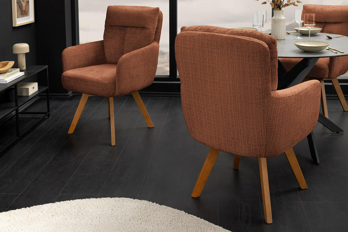 STUHL BIG GEORGE Chenille Braun 94 cm - Buchefarben/Braun, Holz/Textil (61/94/66cm) - riess-ambiente