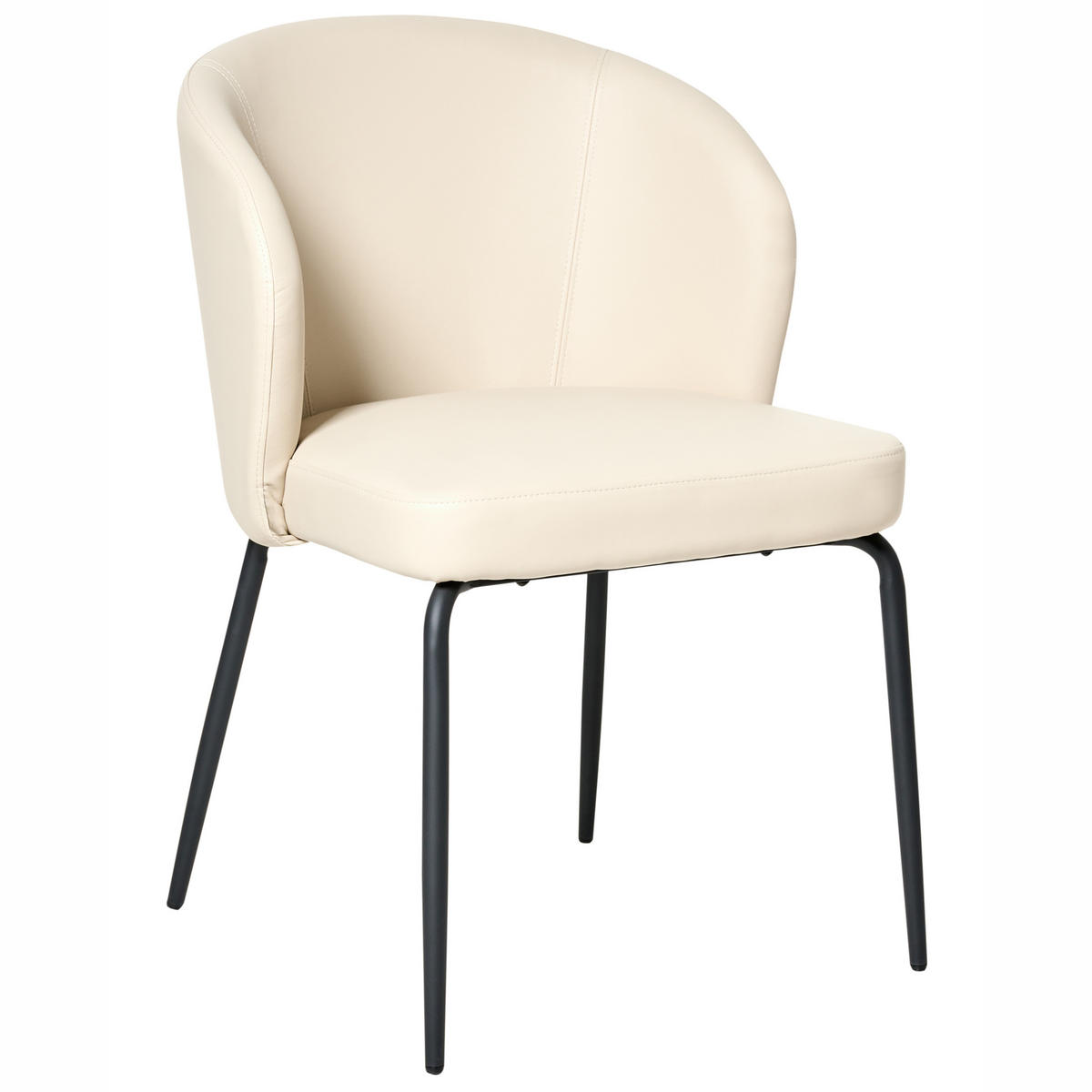 ESSZIMMERSTUHL 2er-Set Kunstleder Hellbeige Zana - Beige, Kunststoff (55/81/56cm) - Beliani