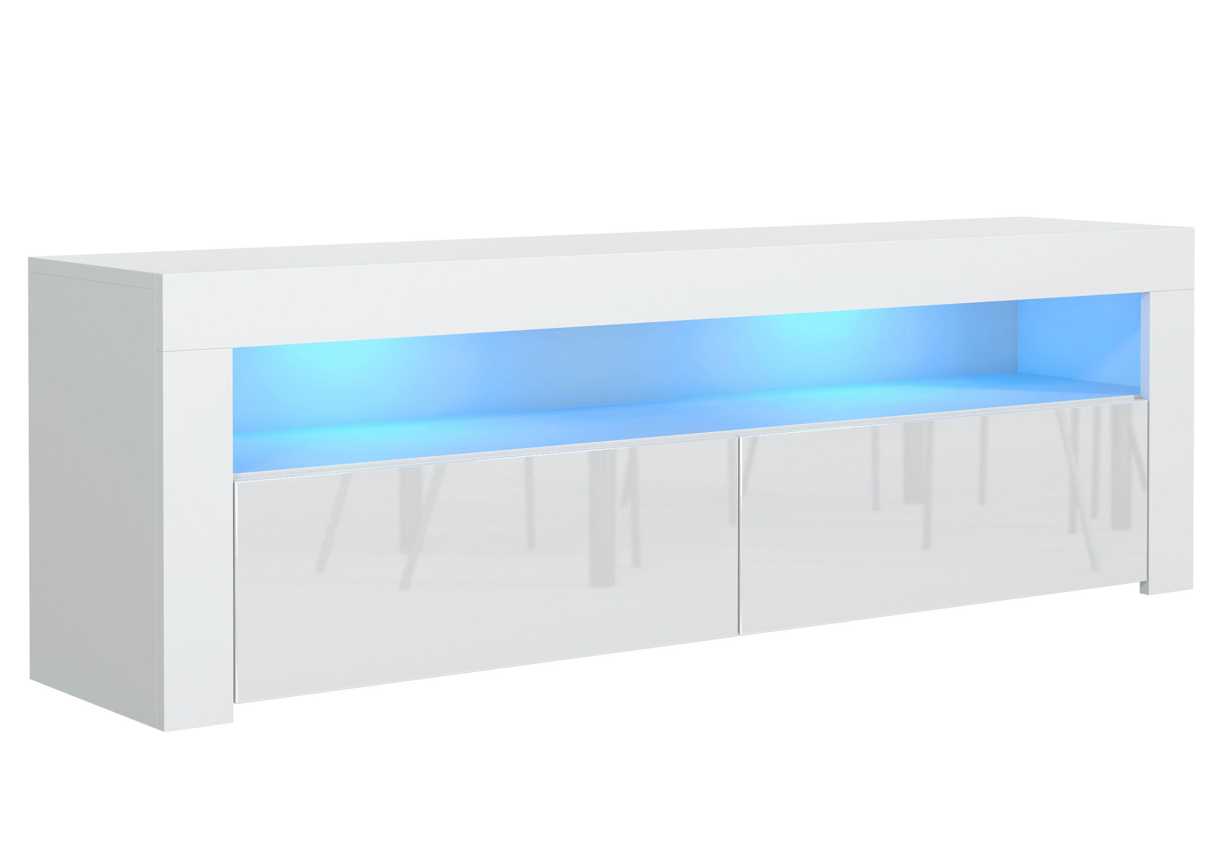 LOWBOARD ECLISSE 130,2/48,5/35 cm, Weiß - Weiß, Holzwerkstoff (130.2/48.5/35cm) - MASSENO