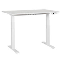SCHREIBTISCH weiß 120/72 cm elektrisch höhenverstellbar Destines - Weiß, Holz (72/120/63cm) - Beliani