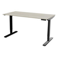 SCHREIBTISCH Elektrisch höhenverstellbarer Schreibtisch Y-Line Eiche Polar Schwarz 120/80/62-127cm - Eiche Bianco/Schwarz, Holzwerkstoff/Metall (80/120/127cm) - ASSMANN
