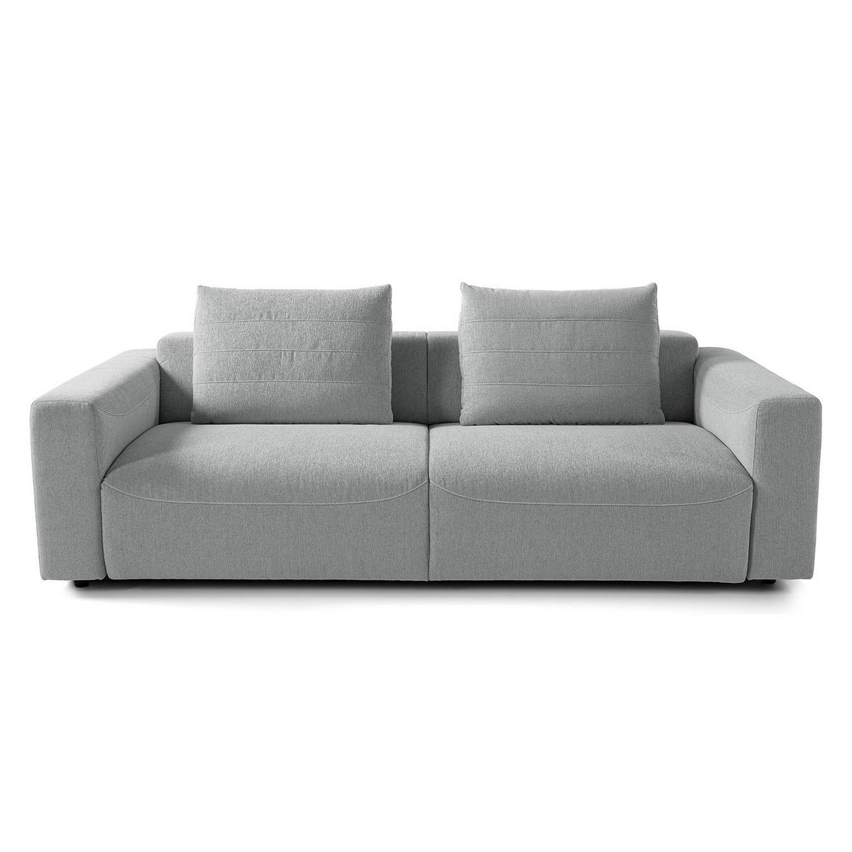 3-SITZER SOFA - Webstoff - Hellgrau, Textil (233/83/100cm) - home24