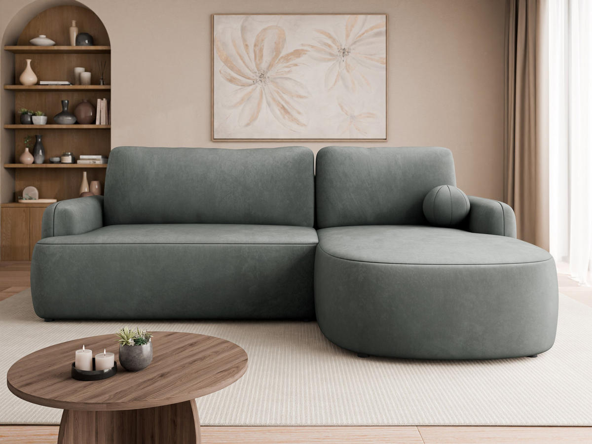 ECKSOFA Loridu, Seite: Rechts - Schwarz/Graphitfarben, Holz/Kunststoff (250/174cm) - MIRJAN24