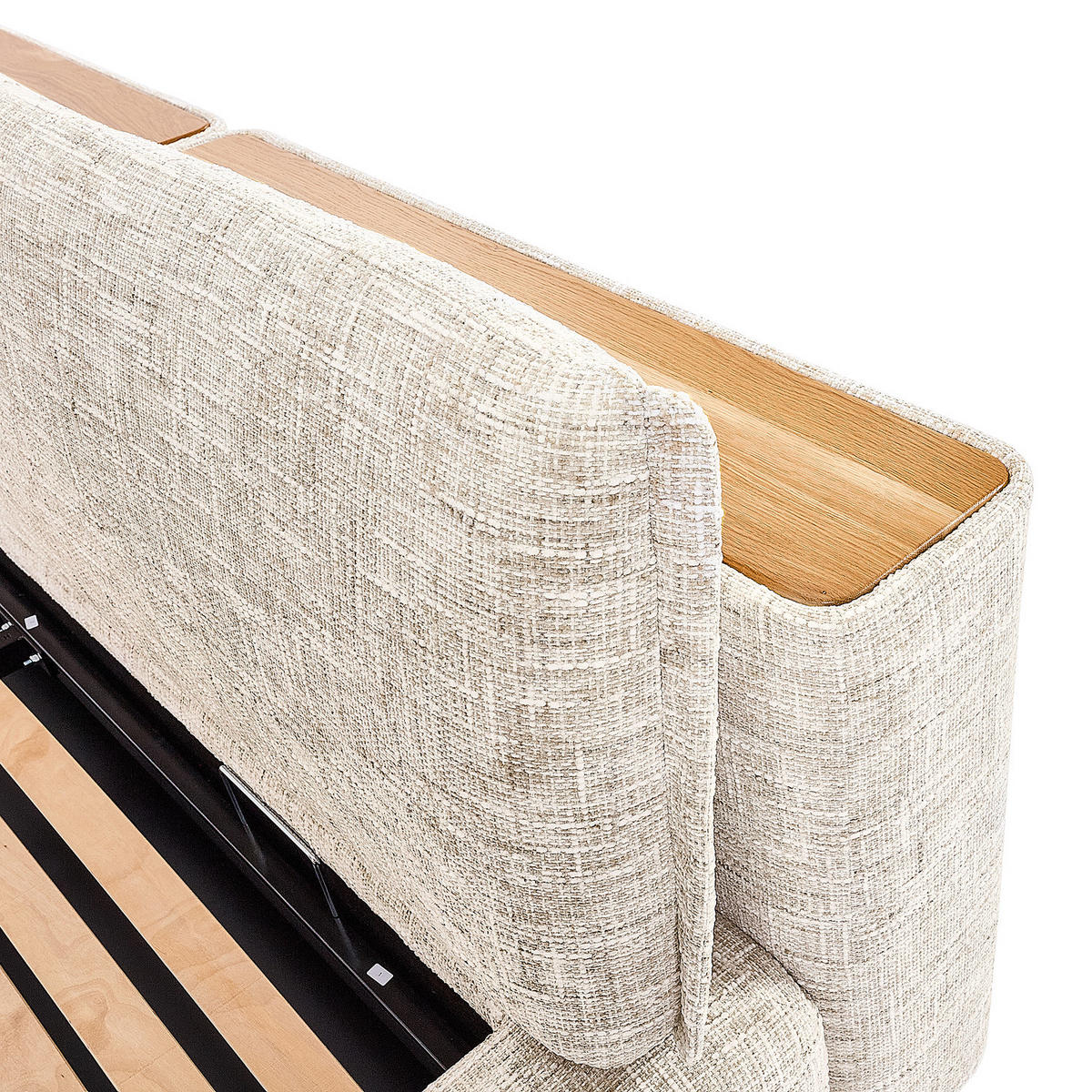 POLSTERBETT - Creme, Textil (140/200cm) - home24