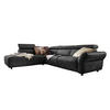 ECKSOFA MOTOR. SITZVORZUG RISO Schwarz Leder - Schwarz, Leder (263/240cm) - KAWOLA
