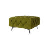 HOCKER Chesterfield Laura Olive Samt - Silberfarben/Olivgrün, Holz/Textil (80/45/80cm) - S-Style Möbel