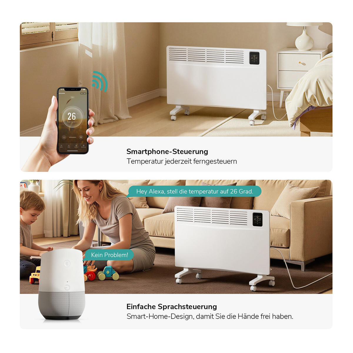 GLASHEIZUNG Weiß 75,4/42/20,6 cm - Weiß, Metall (75/42/21cm) - EMKE