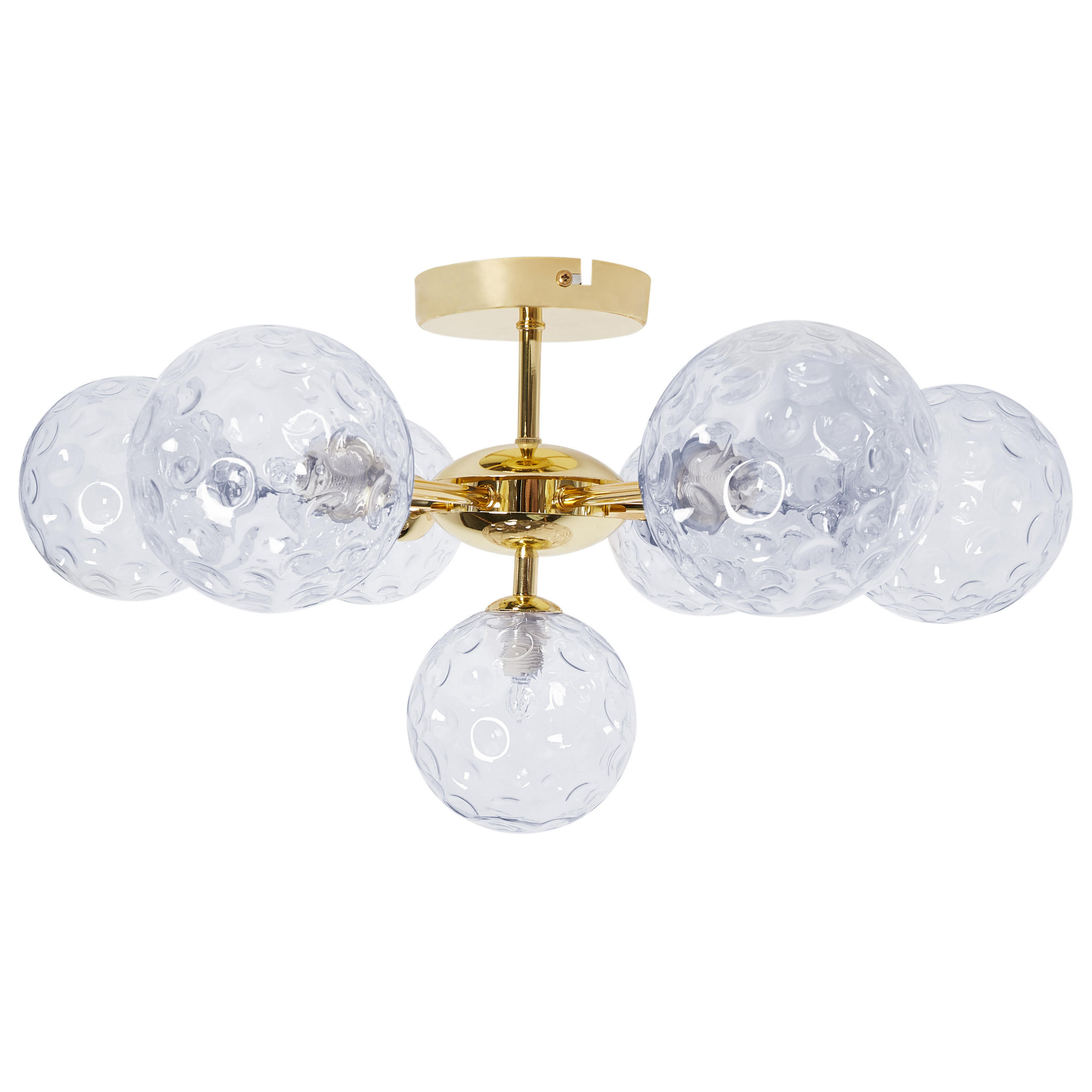 DECKENLAMPE Blau/Gold Anadyr - Blau/Goldfarben, Glas (52/52/28cm) - Beliani