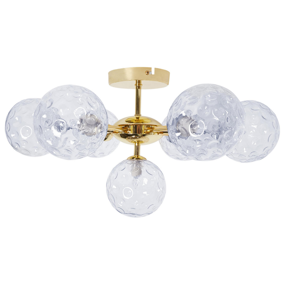 DECKENLAMPE Blau/Gold Anadyr - Blau/Goldfarben, Glas (52/52/28cm) - Beliani