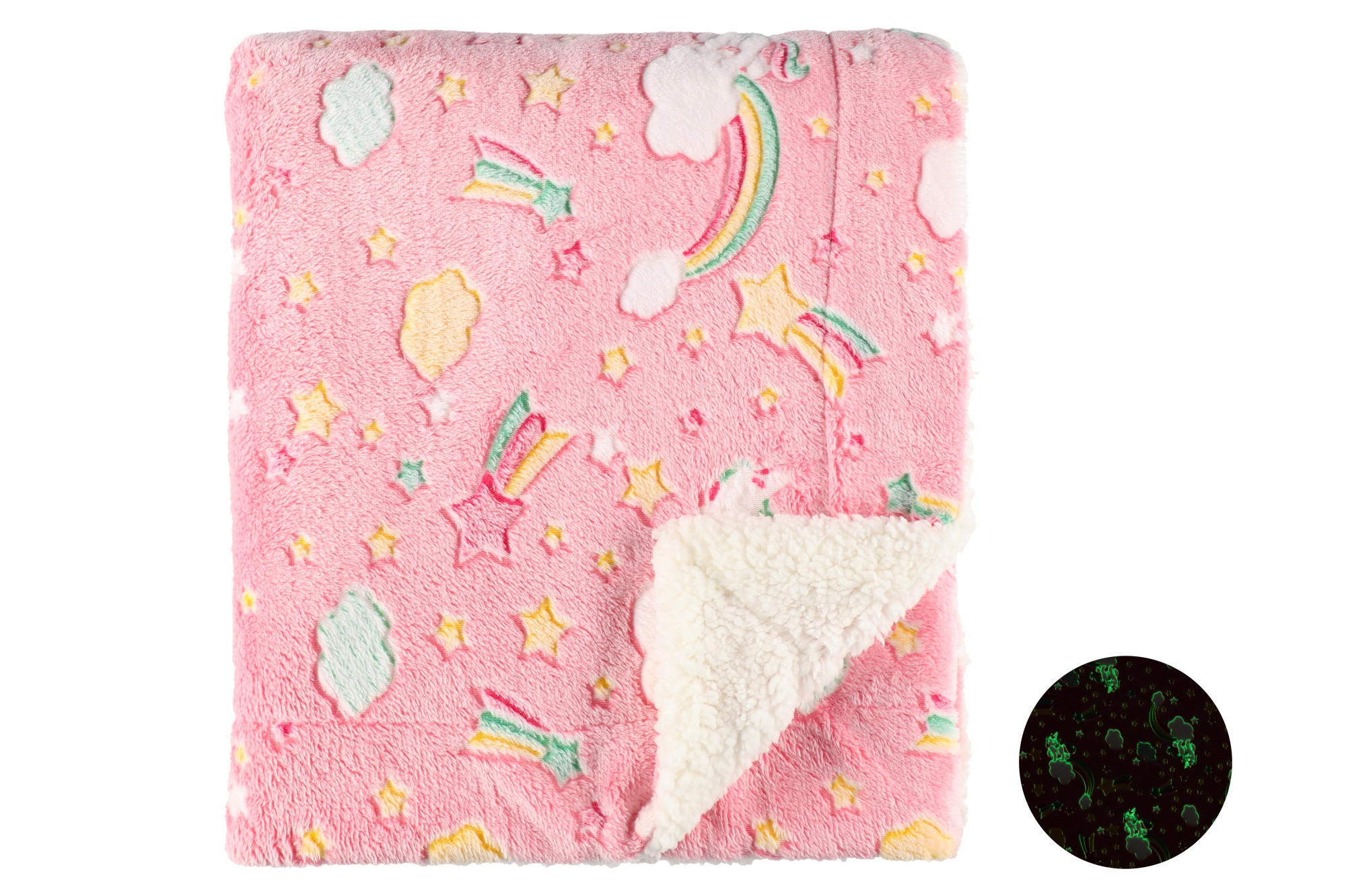 KINDERBETTDECKE Glow 125/150 cm - Rosa, Textil (150/125cm)