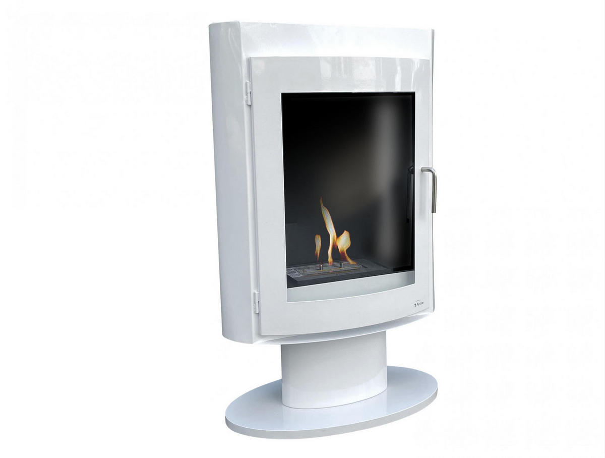 BIOETHANOL-OFEN Weiß inklusive 2 L-Tank und 3 kW Leistung - Weiß, Metall (60/97/35cm) - Purline