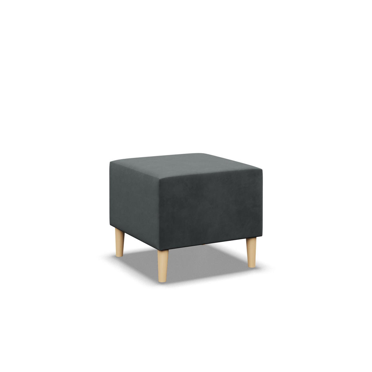 SITZPOUF 50 X 50 BLANK, Dunkelgrau - Dunkelgrau, Textil (51/40/51cm)