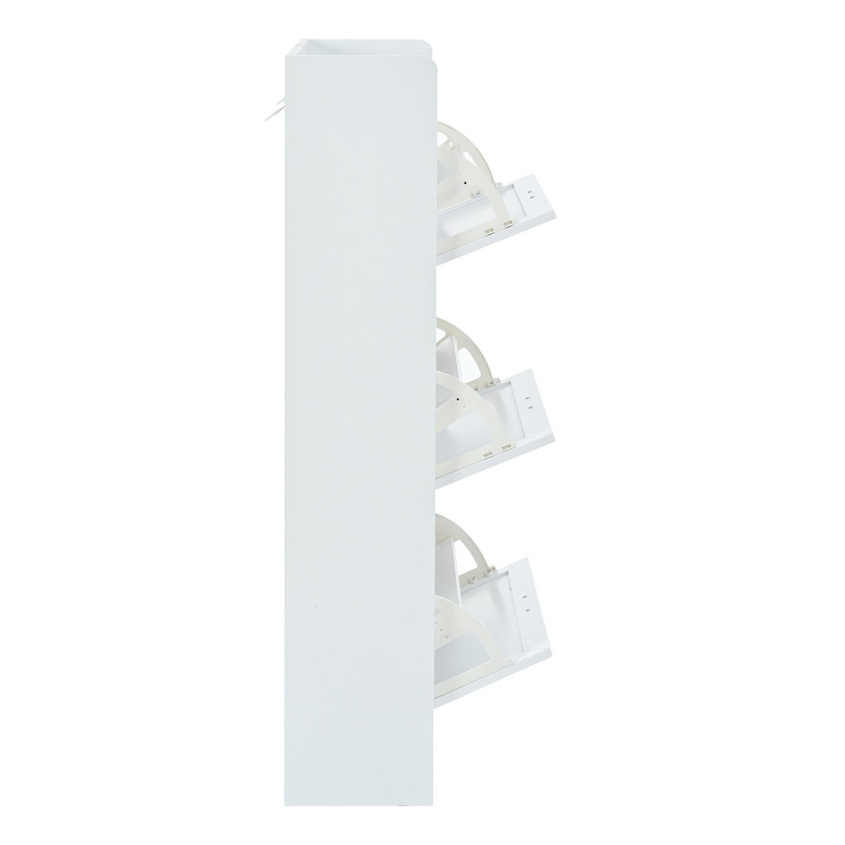 SCHUHSCHRANK aus MDF & Spanplatte 70x24x120cm in Weiß mit Klapptüren - Weiß, Holzwerkstoff (70/120/24cm) - Modfu