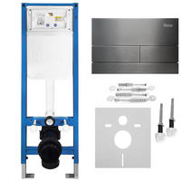 UNTERPUTZ-WC-GESTELL Set Rea Slim 024n Mit T Titan Drückerplatte - Weiß, Metall (35.2/106.2/22cm) - REA