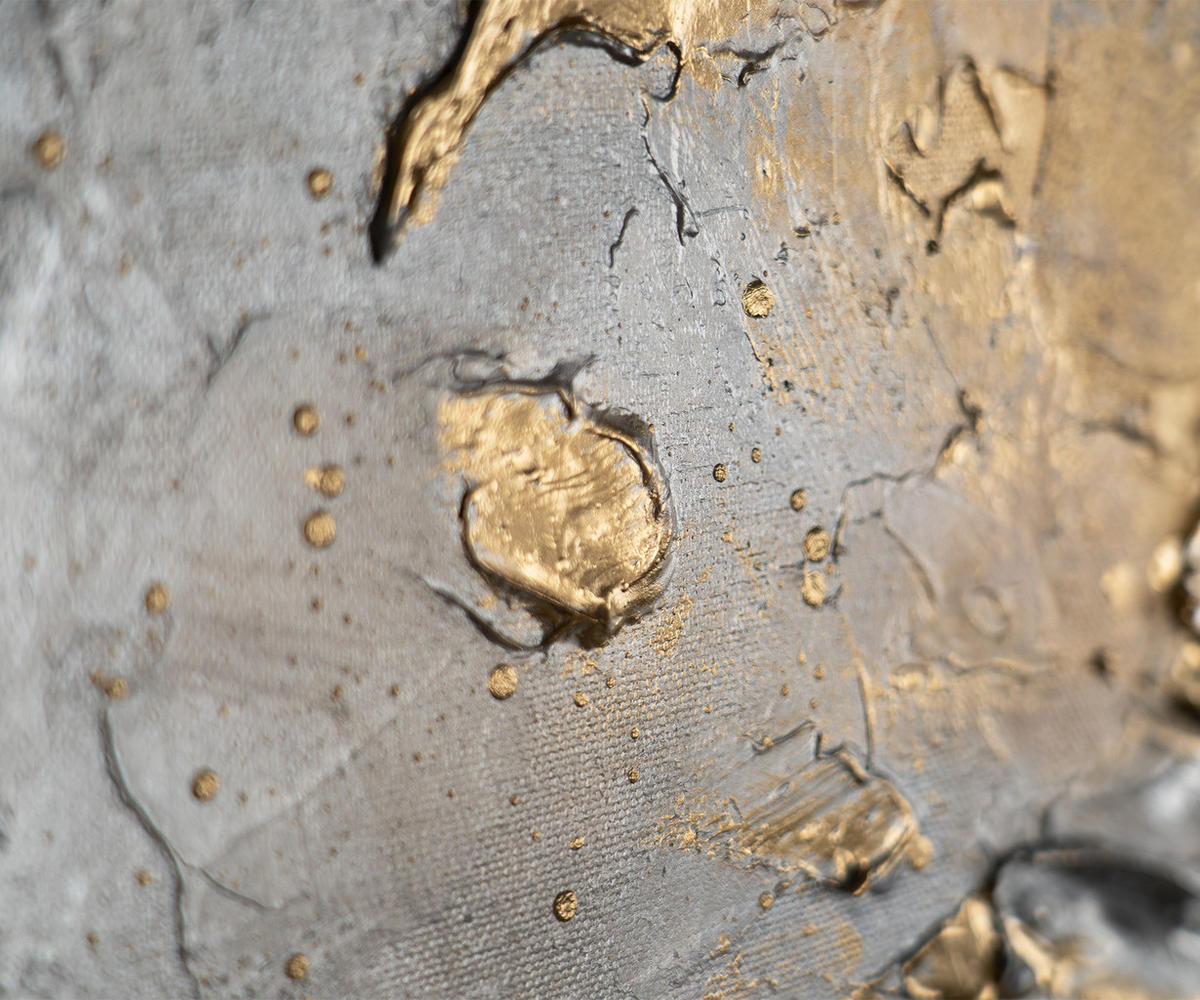 GEMÄLDE Harmonie von Gold und Silber Schattenfugenrahmen Beige 120x80 cm - Beige, Holz (120/80cm) - YS-art gallery