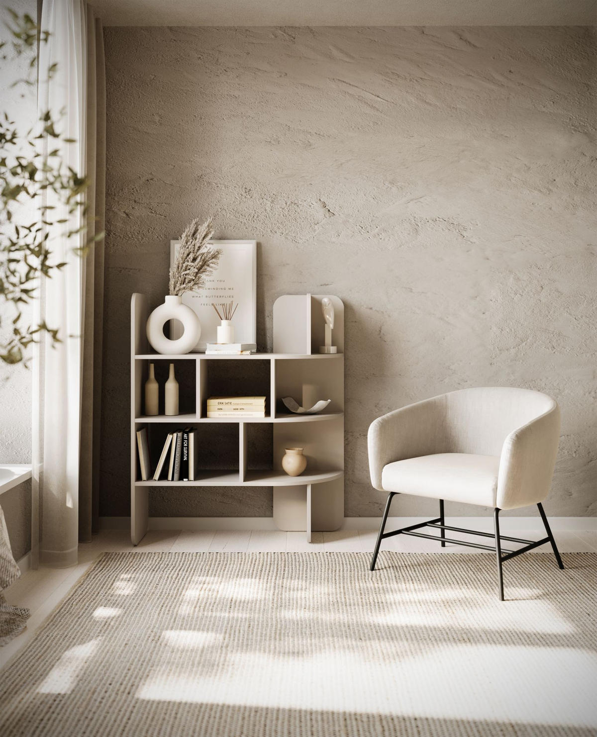 STANDREGAL Contle Beige 102 x 120 cm - Beige, Holzwerkstoff (101.6/180/36cm) - Selsey