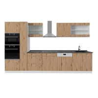 KÜCHENZEILE R-Line Artisan Eiche/Weiß 350 cm mit Hochschrank AP Anthrazit - Eiche Artisan/Weiß, Holzwerkstoff (350/81.6/60cm) - Vicco
