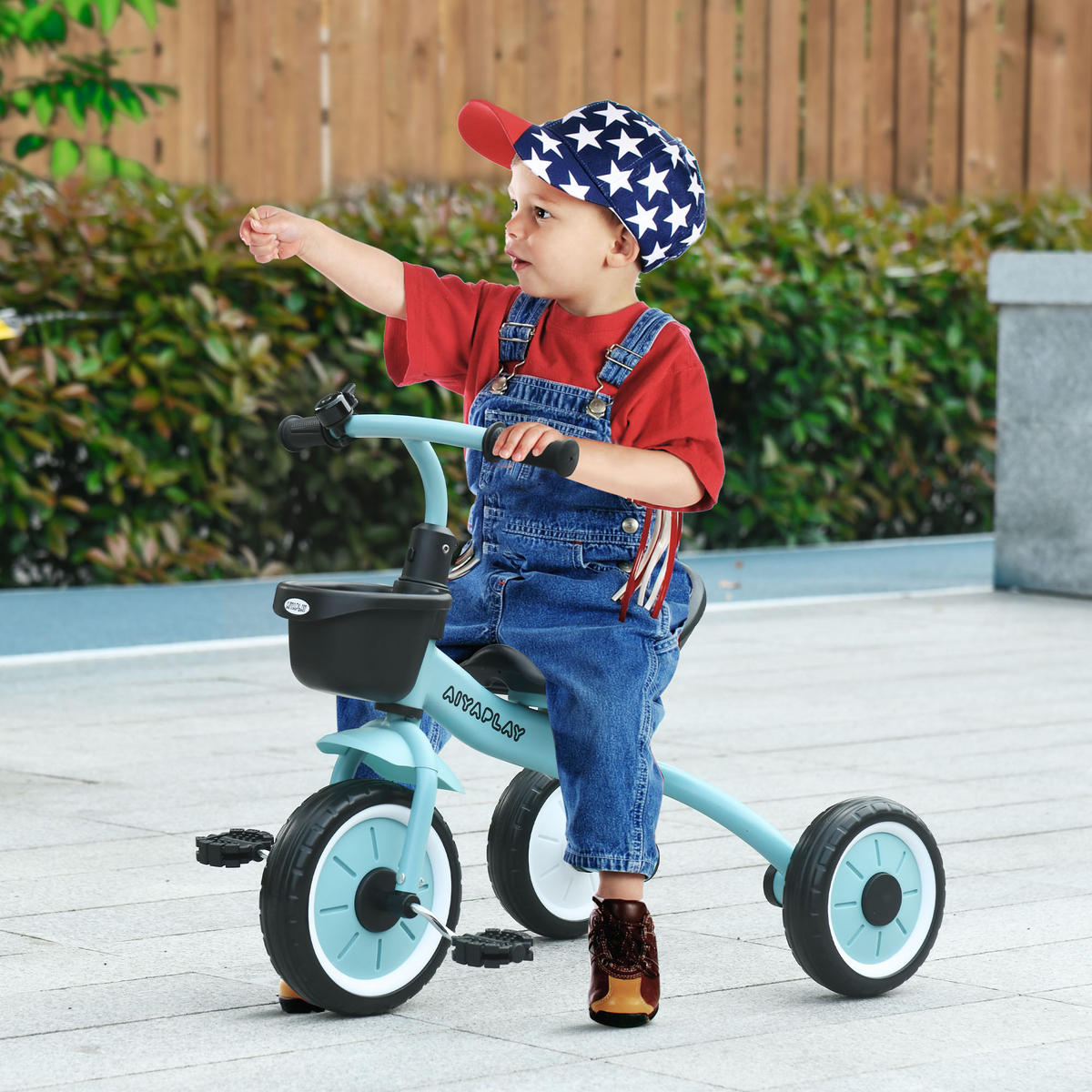 KINDERDREIRAD, Blau/Weiß/Roa, Metall+ EVA - Blau, Metall (70.5/53/58cm) - AIYAPLAY