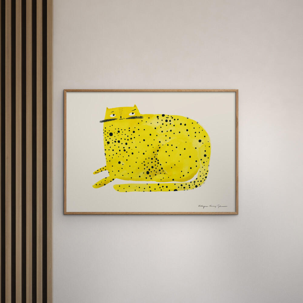 POSTER mit Rahmen Wild Apple - Cat - Eichefarben/Gelb, Holz/Papier (30/40cm) - Poster&Frame