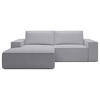 ECKSOFA Farese Mini mit Cordbezug Hellgrau, links - Hellgrau/Schwarz, Textil (240/167cm) - Selsey