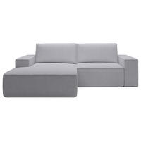 ECKSOFA Farese Mini mit Cordbezug Hellgrau, links - Hellgrau/Schwarz, Textil (240/167cm) - Selsey