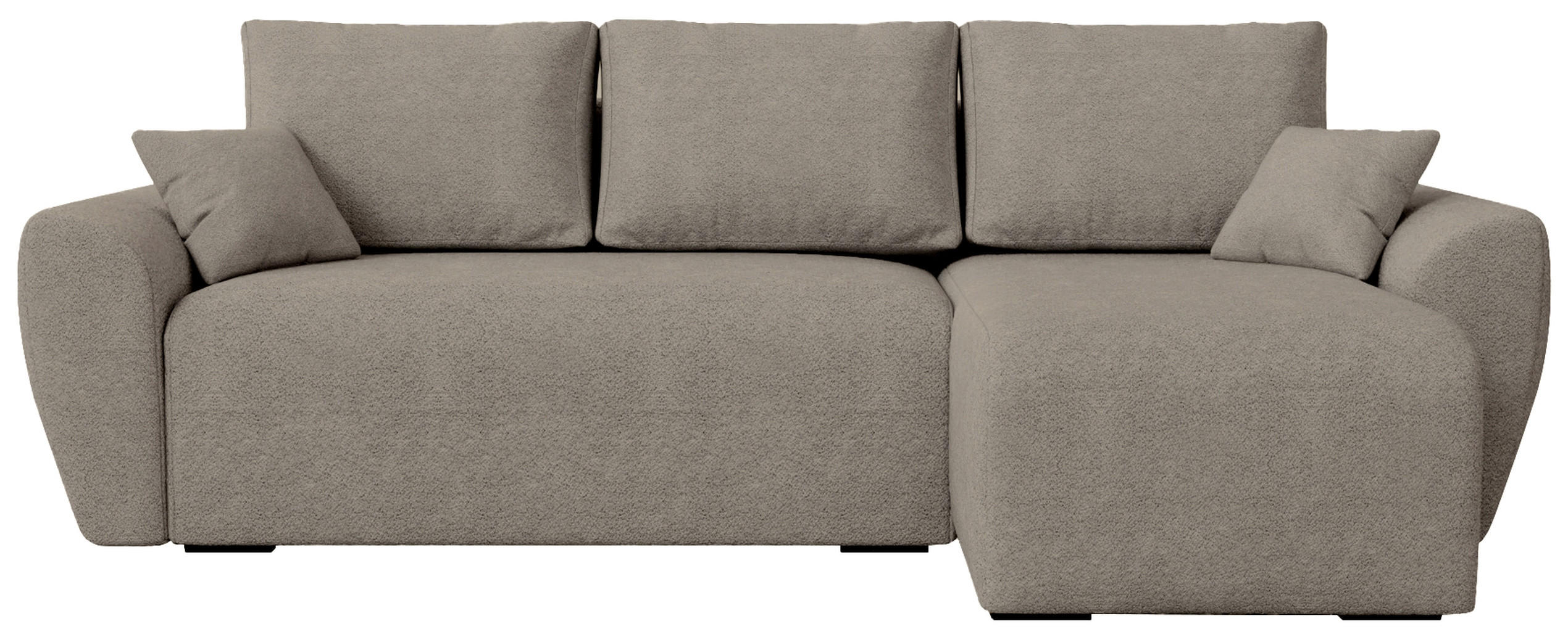ECKSOFA Rotterdam mit Schlaffunktion Braun Bouclé - Graubraun, Textil (238/141cm) - Bromarkt