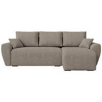 ECKSOFA Rotterdam mit Schlaffunktion Braun Bouclé - Graubraun, Textil (238/141cm) - Bromarkt