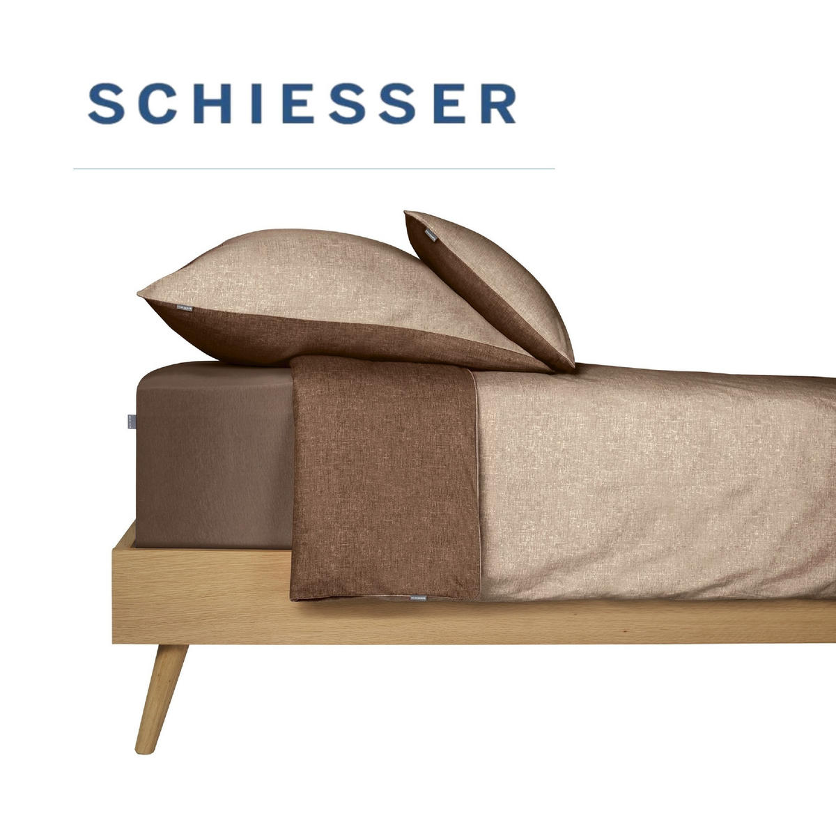 BETTWÄSCHESET Doubleface - Feinbiber - 2-teilig - 135 x 200 cm - Sand - Sandfarben, Textil (135/200cm) - SCHIESSER
