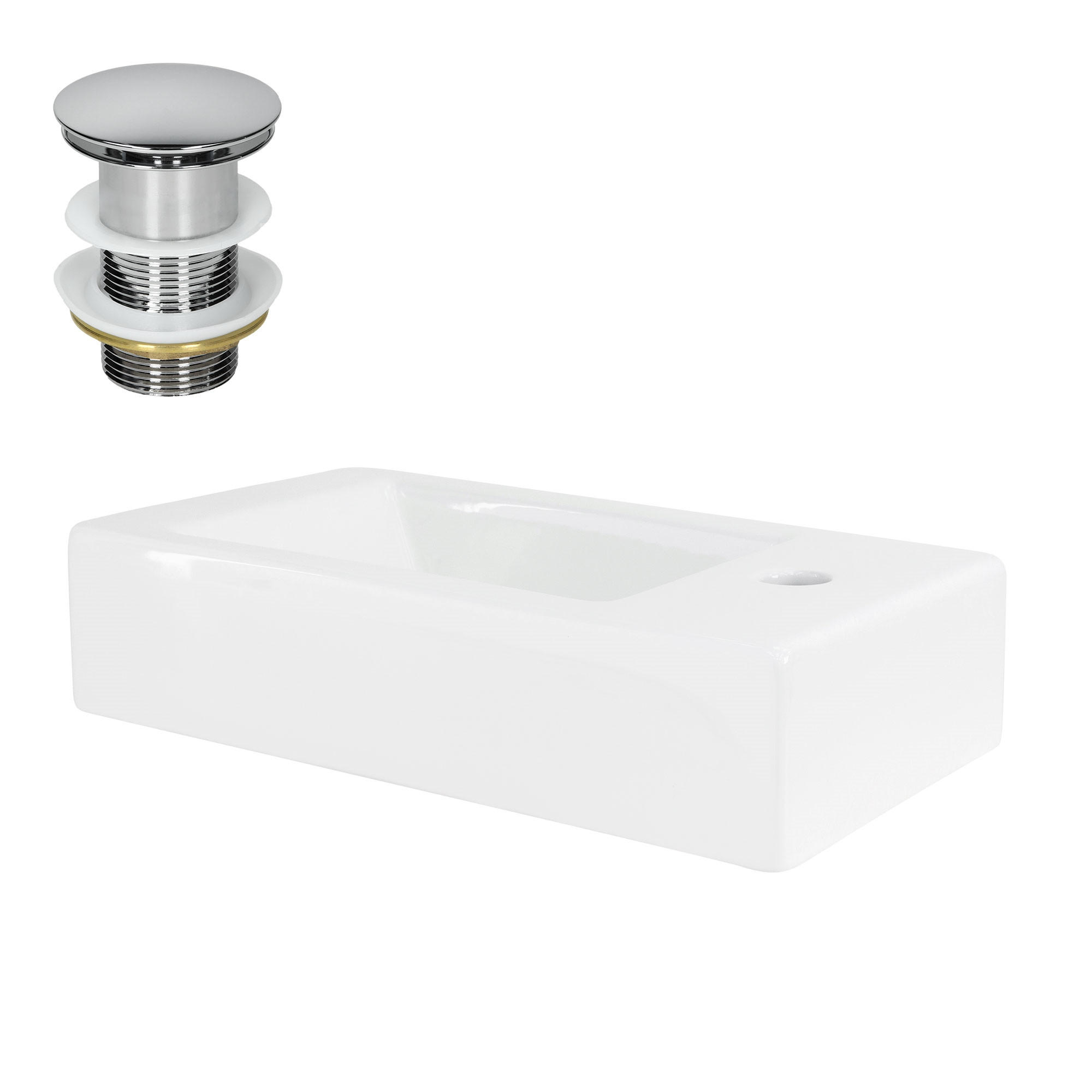 WASCHBECKEN - Weiß, Keramik (26/11/46cm) - ML-DESIGN
